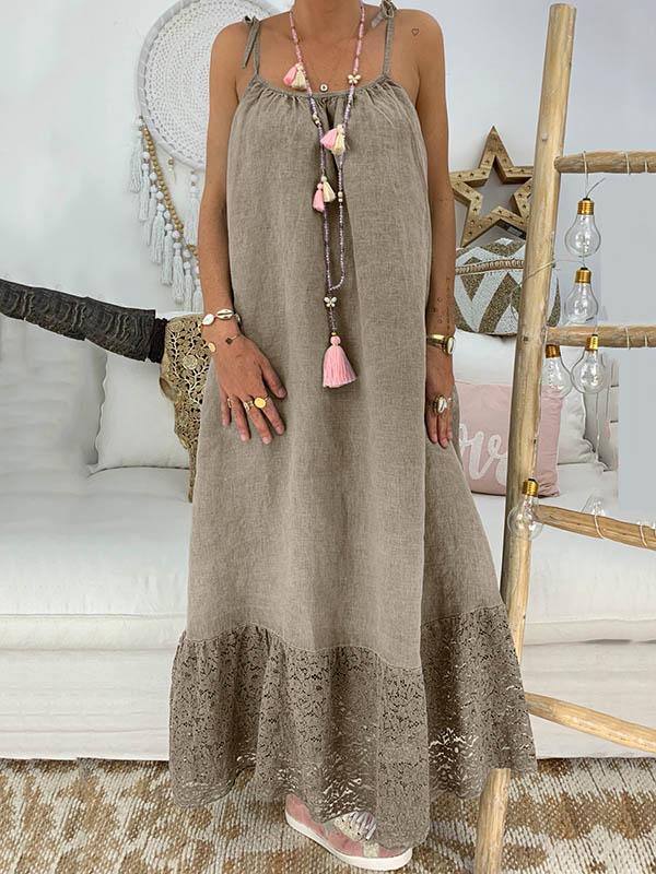 Maxi vestido liso con abertura