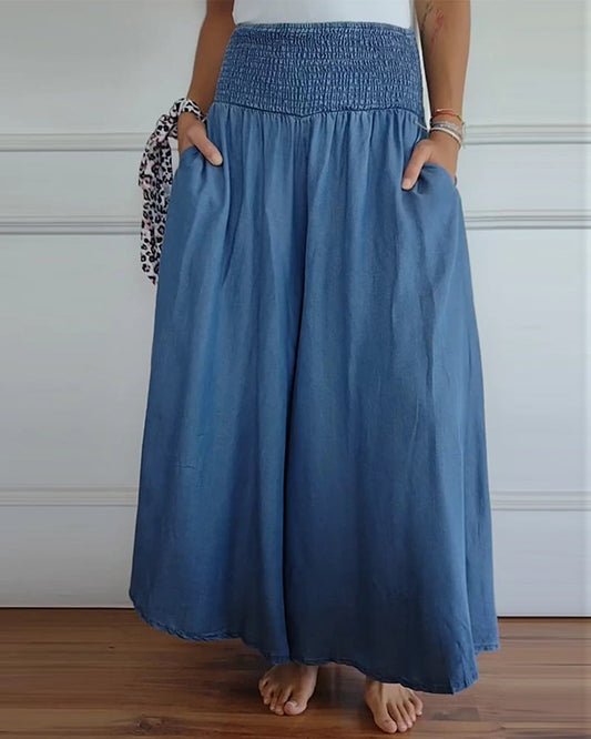 Isabella | Pantalones palazzo vaqueros | Comodidad informal | Tejido suave