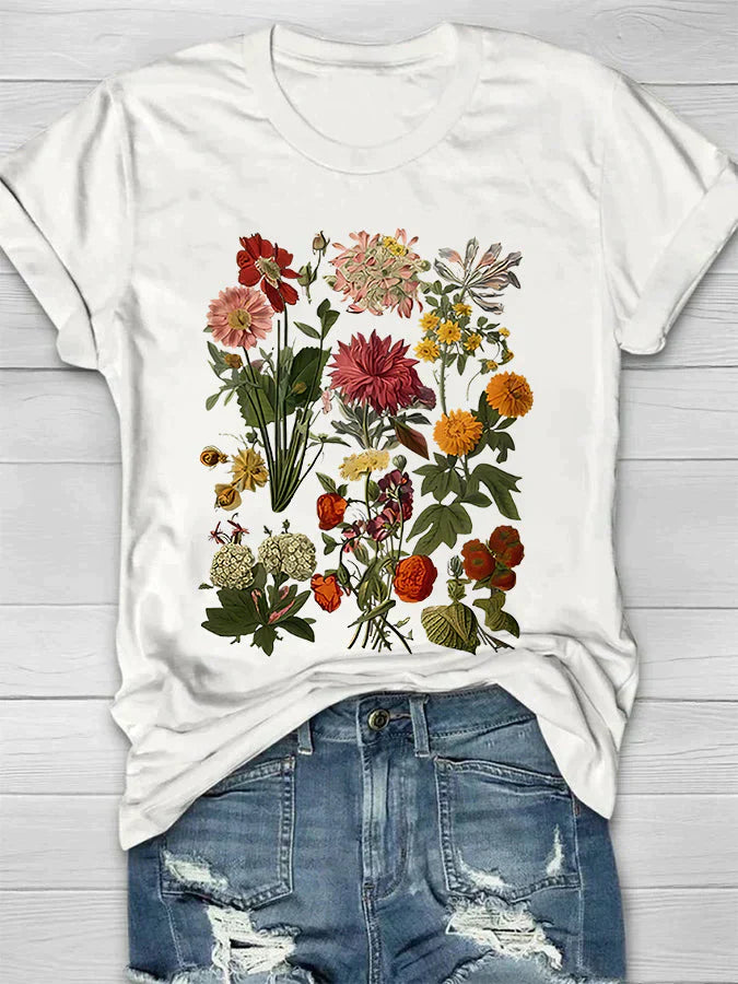 Yana | Camiseta Floral Vintage Estilo Retro para Casual Chic