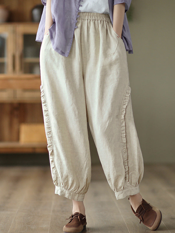 Chike - Pantalones de harén con volantes