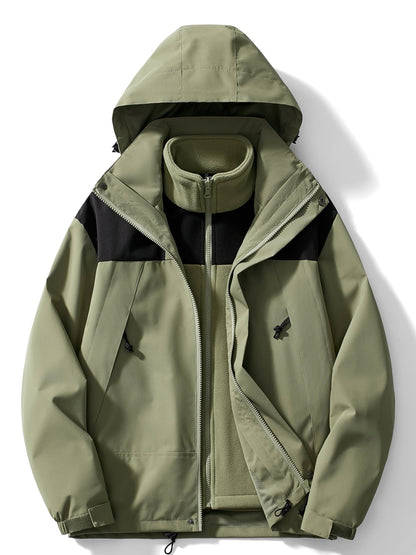 Chaqueta de invierno casual 3 en 1 con capucha para mujer | Ideal para otoño/invierno