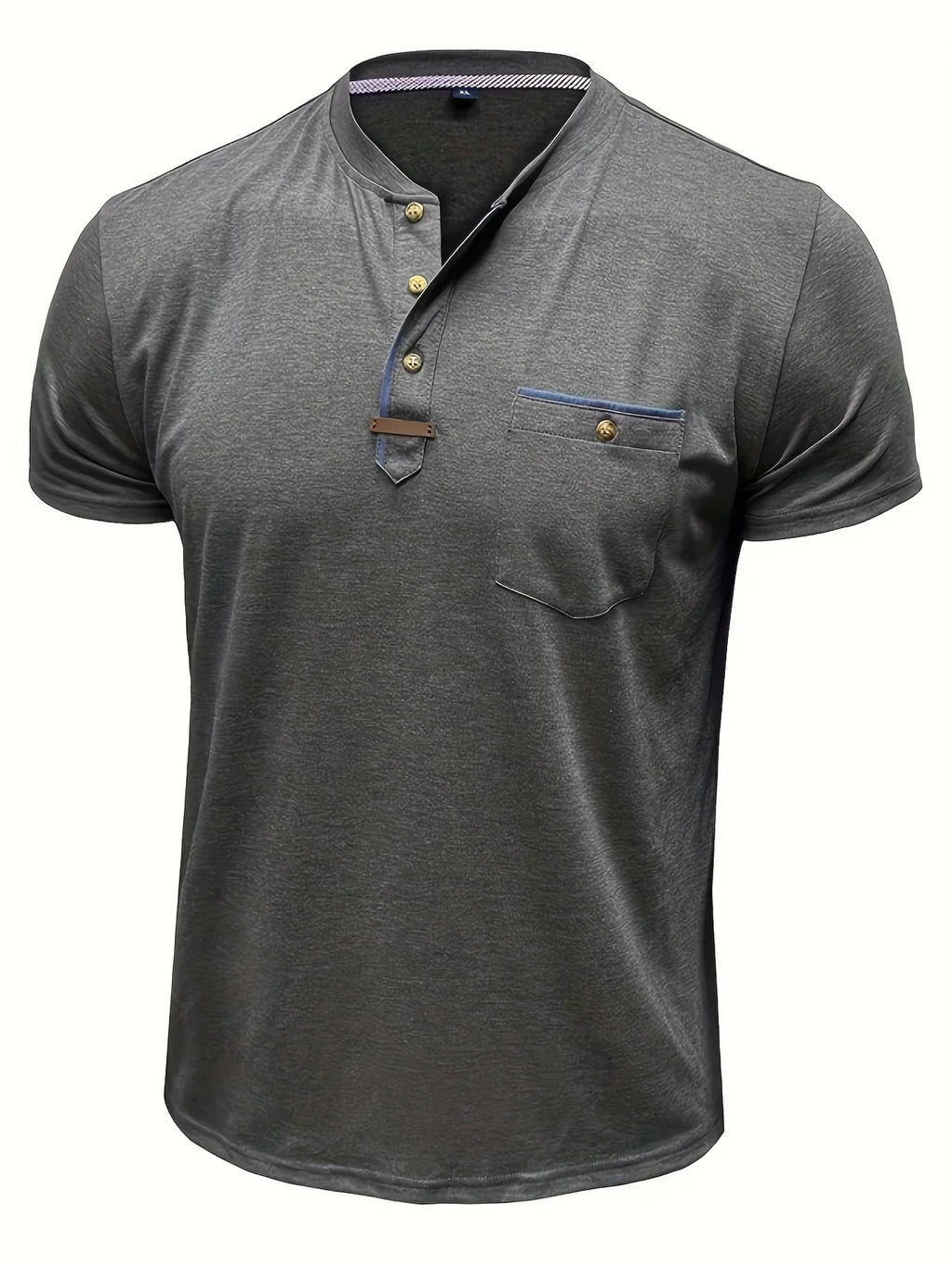 Męska Koszulka Henley Guzikami