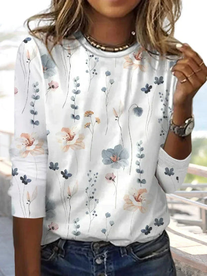 Camiseta de cuello redondo para mujer