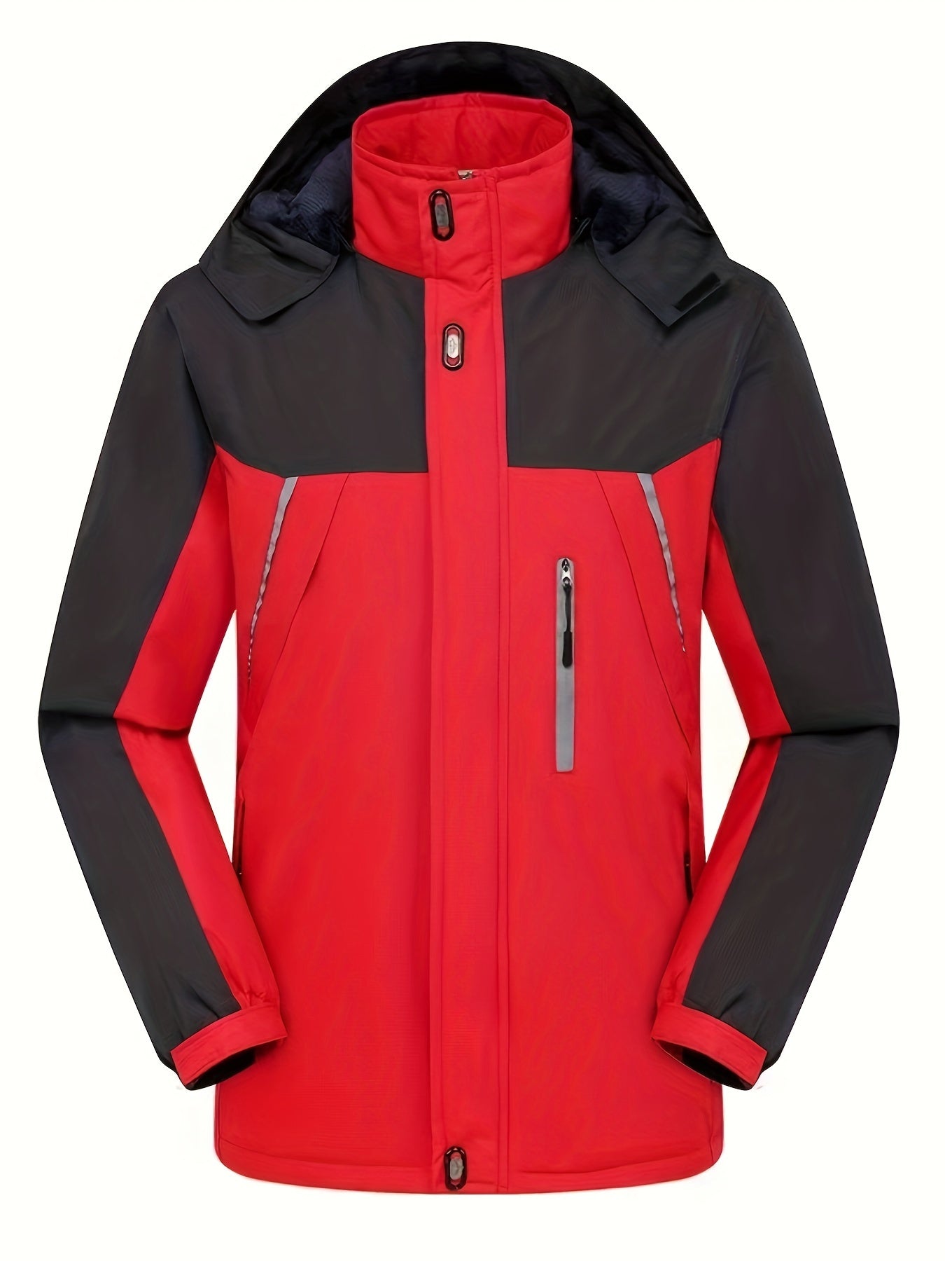 Chaqueta de invierno casual con forro polar repelente al agua y capucha para hombre | Ideal para otoño/invierno
