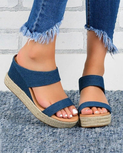 Sandalias Eirini | Sandalias de verano con cuña de paja