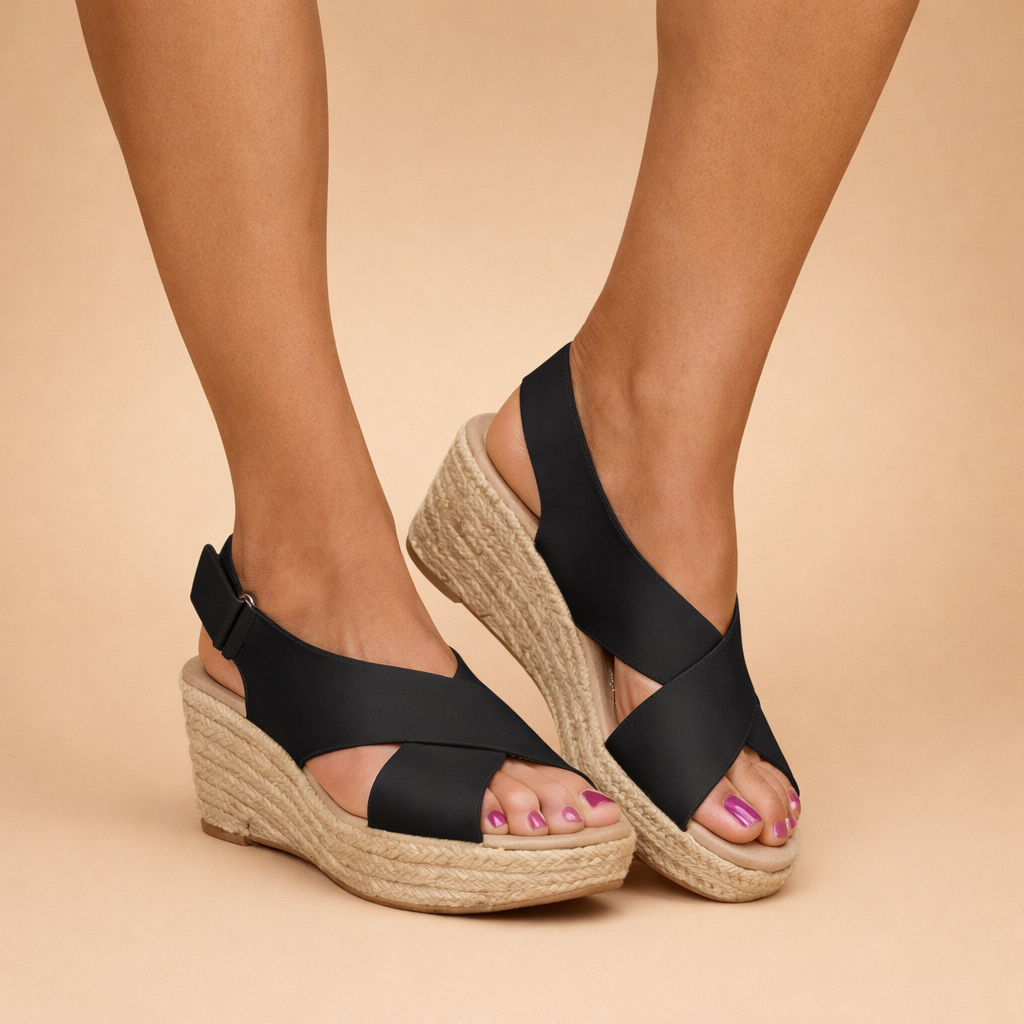 Damskie Sandały na Koturnie Platforma Slingback