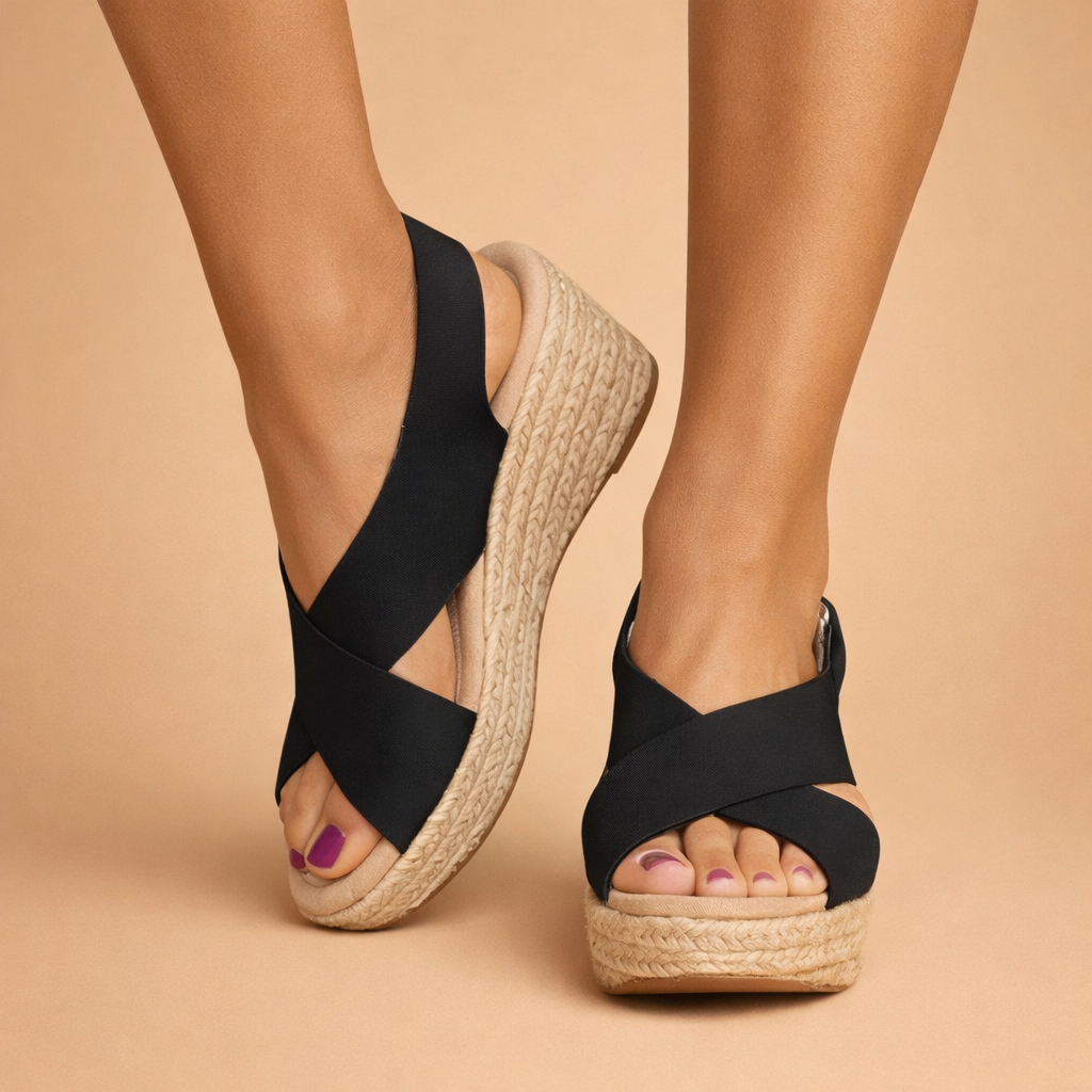 Damskie Sandały na Koturnie Platforma Slingback