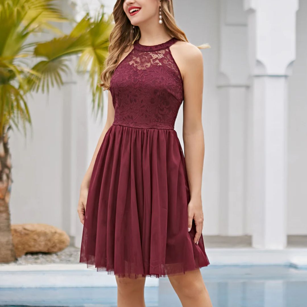Damska Sukienka Midi Halter