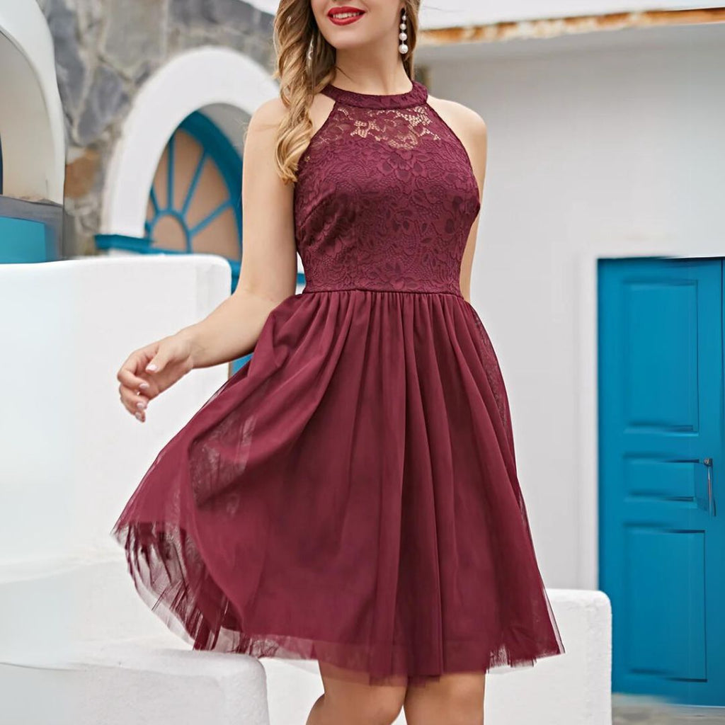 Damska Sukienka Midi Halter