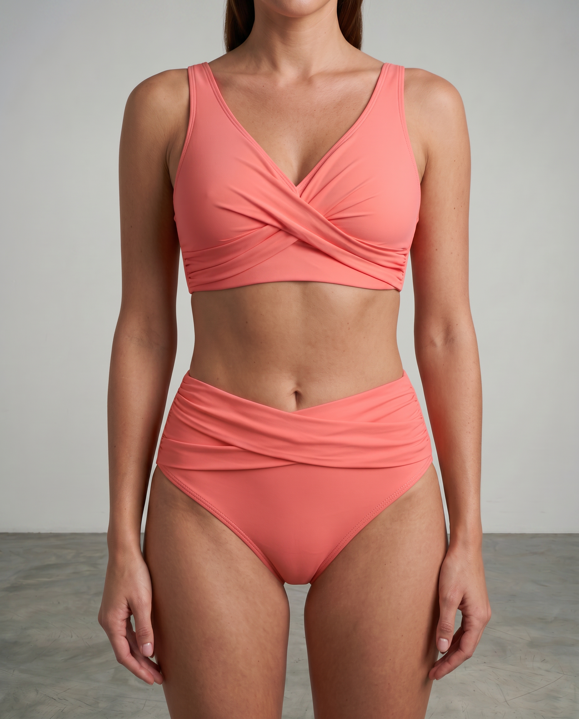 Damskie Bikini z Wysokim Stanem i Kopertą
