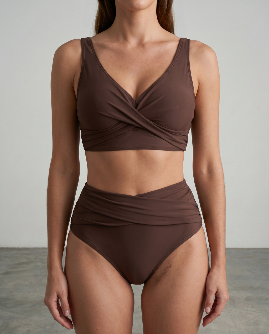 Damskie Bikini z Wysokim Stanem i Kopertą