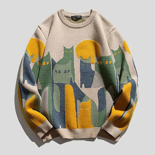 Amélie | Jersey unisex con estampado de gatos, elegante y cómodo
