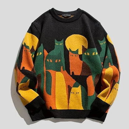 Amélie | Jersey unisex con estampado de gatos, elegante y cómodo