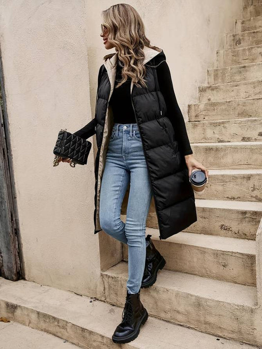 Chaqueta bomber de mujer sin mangas y con bolsillos