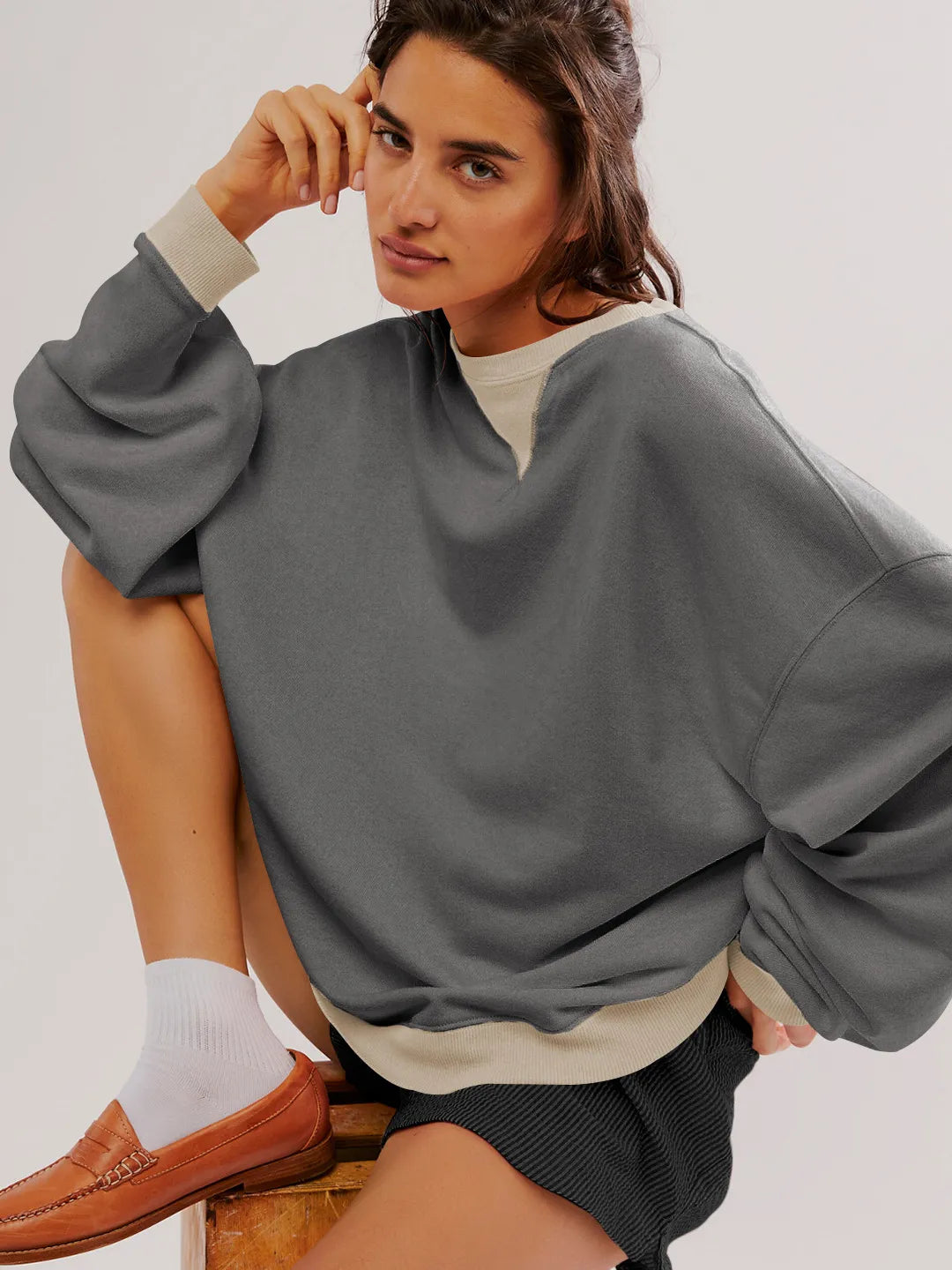 Linda | Suéter de colores con mangas farol Casual