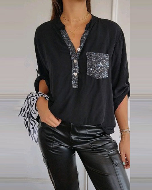 Blusa suelta con lentejuelas