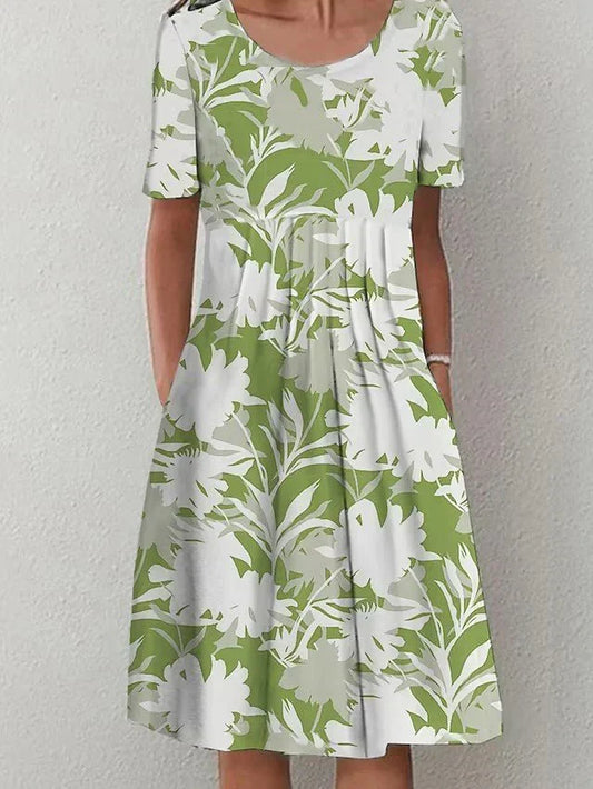 Vestido casual de algodón con flores