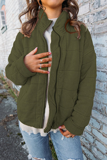 Chaqueta forrada con capuchinos para mujer