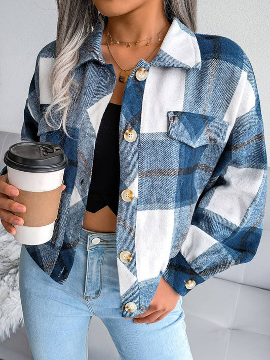 Pia | Camisa de manga larga a cuadros retro