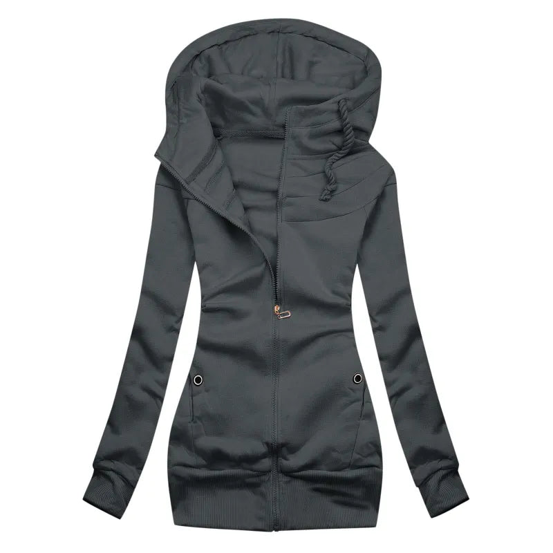 Elisa | Sudadera casual slim-fit con capucha y cremallera completa - ideal para otoño/invierno