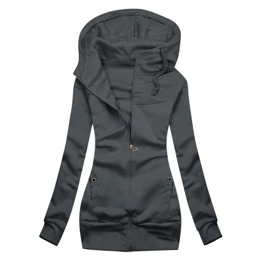 Elisa | Sudadera casual slim-fit con capucha y cremallera completa - ideal para otoño/invierno