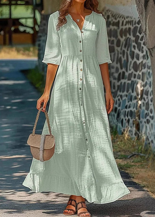 Polo de algodón liso con mangas cortas y botones