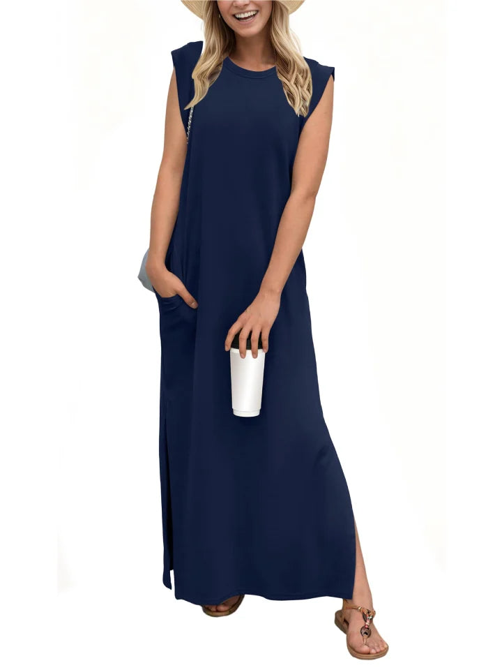 vestido casual holgado sin pliegues
