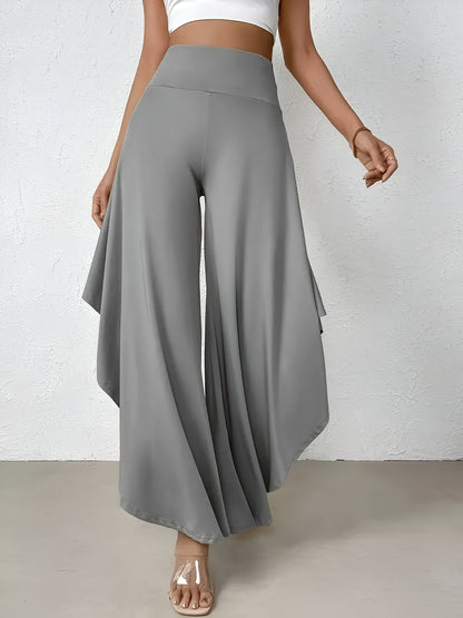 Pantalones anchos con camisa asimétrica