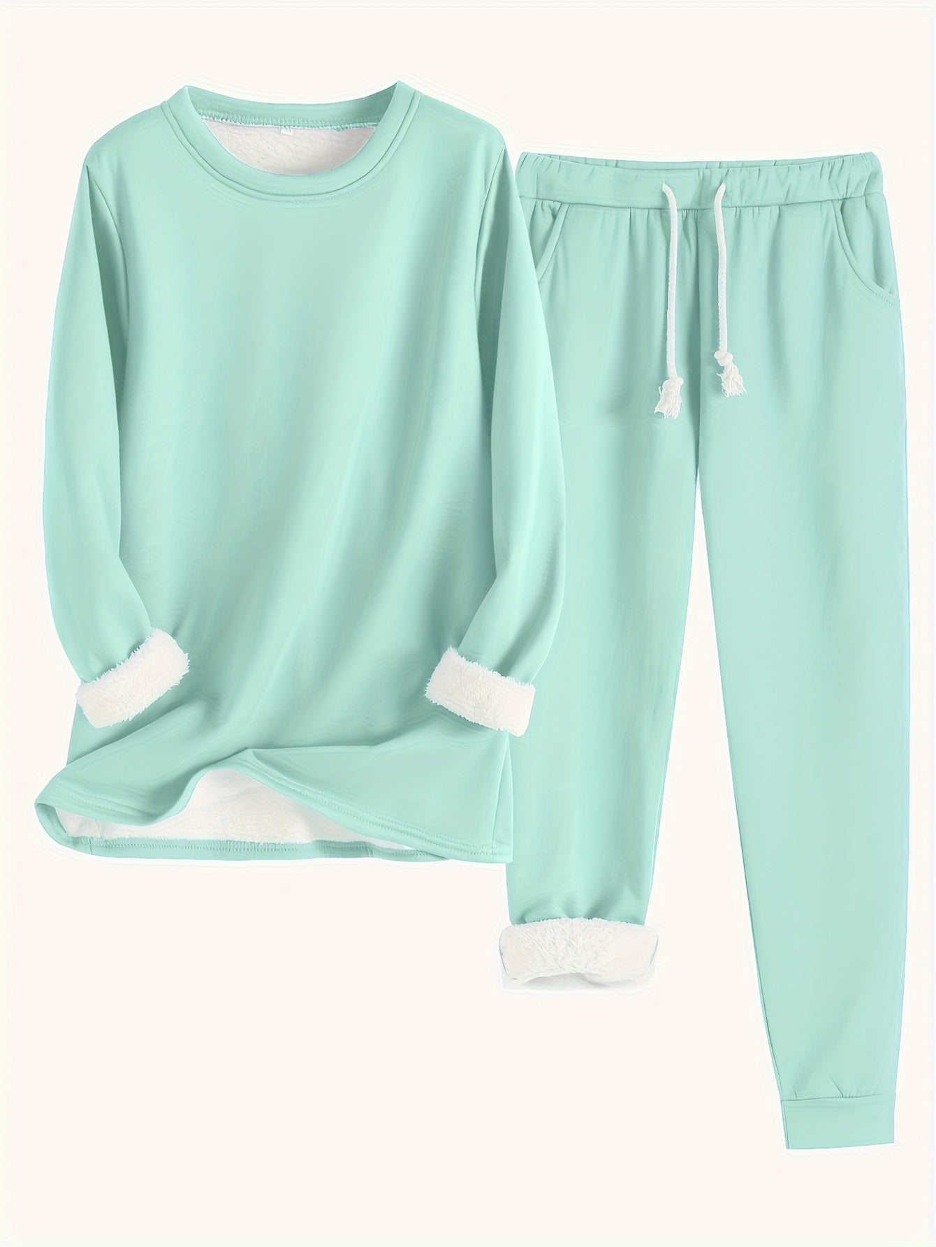 Ella | Conjunto de jersey térmico y pantalón de chándal de color sólido