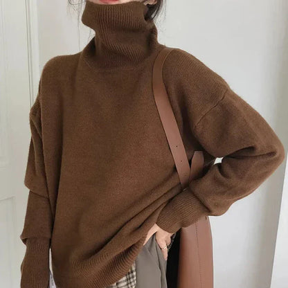 Lydia - Jersey acolchado de cuello alto para mujer