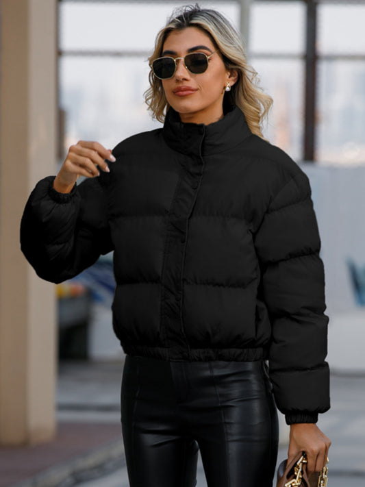 Elegante chaqueta corta de invierno acolchada para mujer | Ideal para otoño/invierno