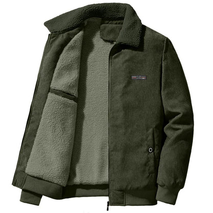 Henry | Abrigo de invierno de canalé con forro polar y cuello alto para hombre
