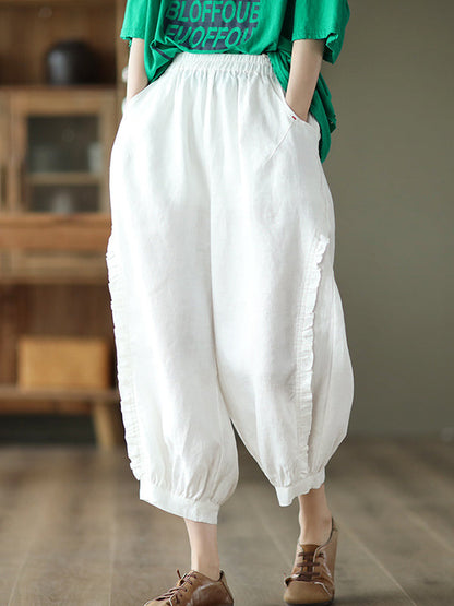 Pantalones cortos de harén con volantes