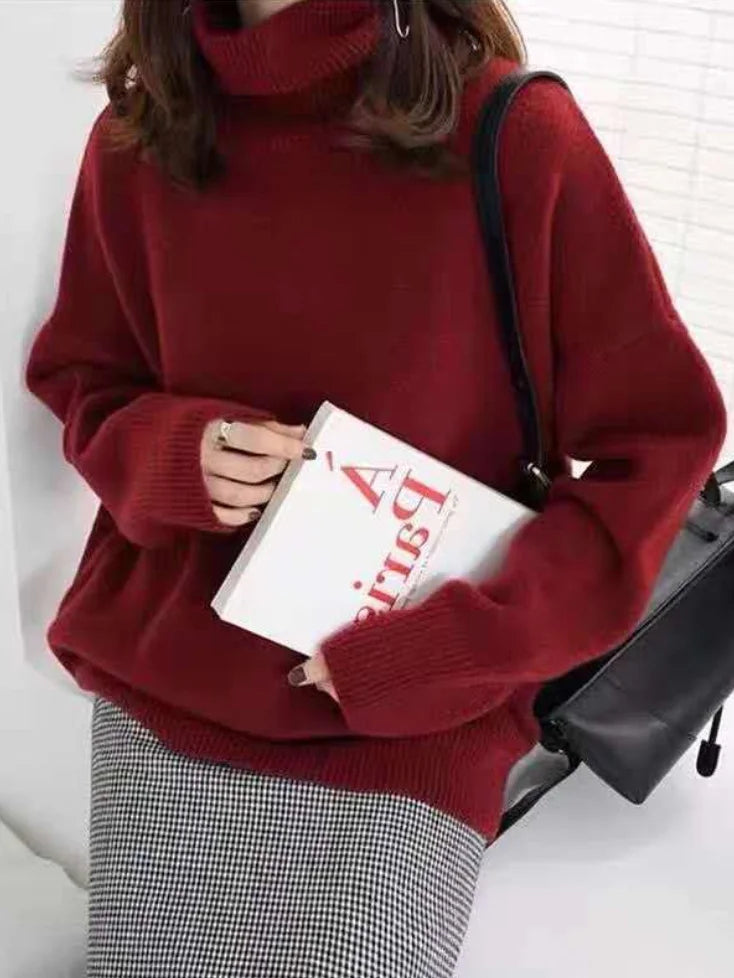Eline | Jersey casual de cachemira de cuello alto para mujer