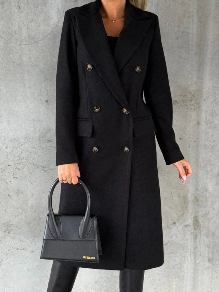 Chaqueta de invierno con solapas para mujer