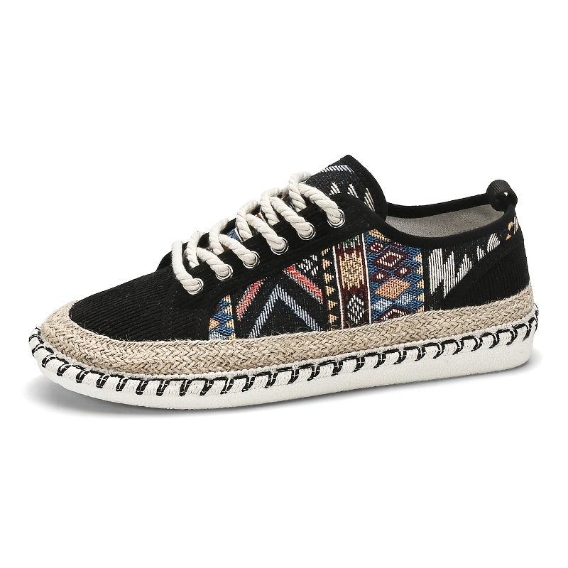 Damskie Tenisówki Espadryle W Wzór Geometryczny