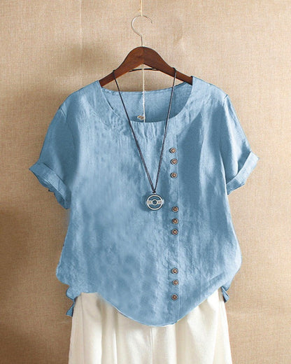 Blusa de manga corta para mujer