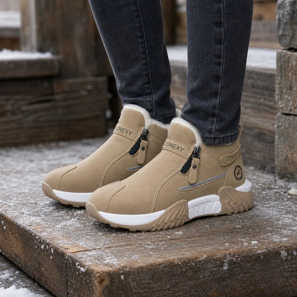 Botki Damskie Sneakersy na Platformie Boczny Zamek