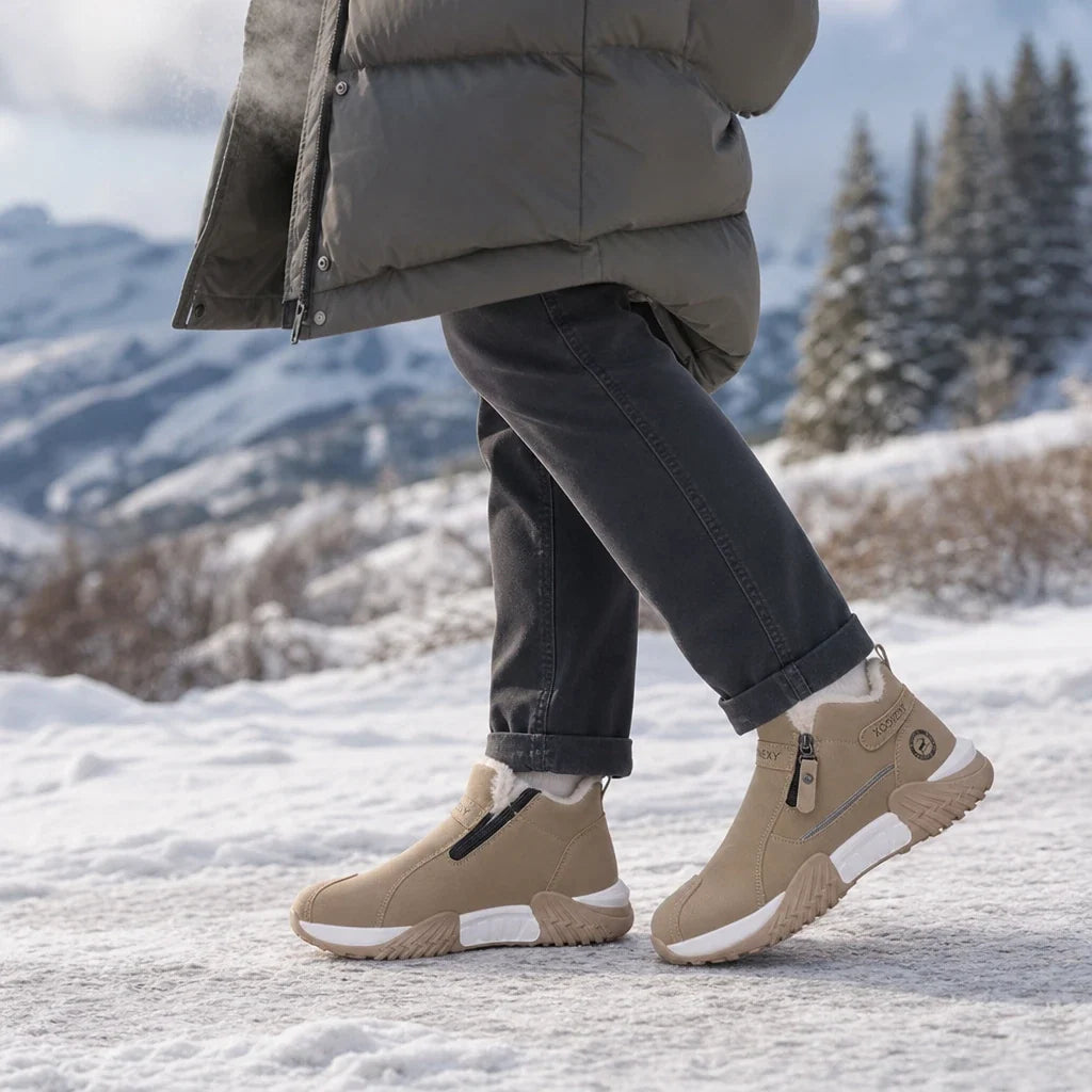Botki Damskie Sneakersy na Platformie Boczny Zamek