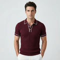Męski Polo Slim Fit z Prążkowanej Dzianiny