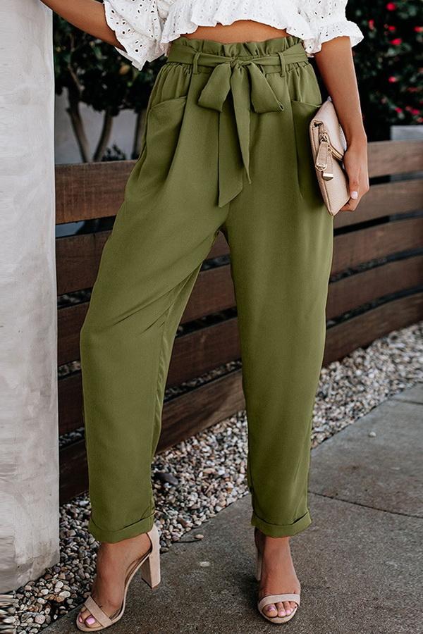 High Waist Bandage Casual Pantalones