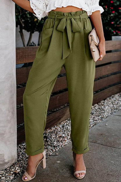 High Waist Bandage Casual Pantalones