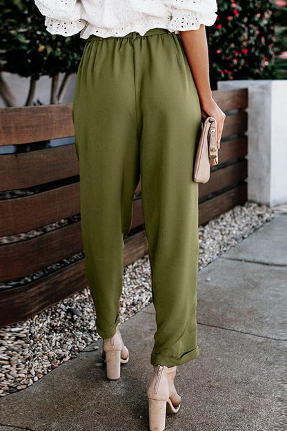High Waist Bandage Casual Pantalones