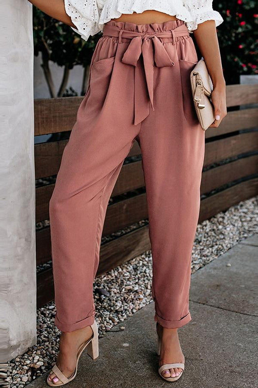 High Waist Bandage Casual Pantalones