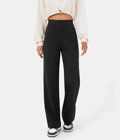 Pantalón casual elástico con cintura alta