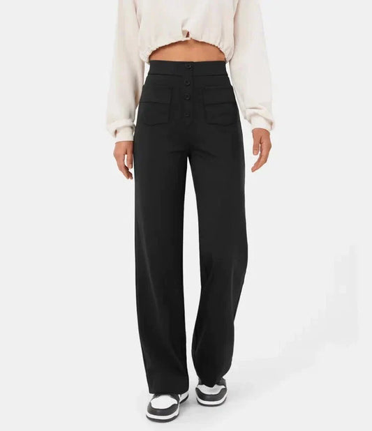 Pantalón casual elástico con cintura alta