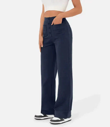 Pantalones con bragueta de botones para mujer