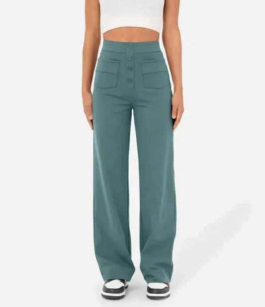 Pantalones con bragueta de botones para mujer