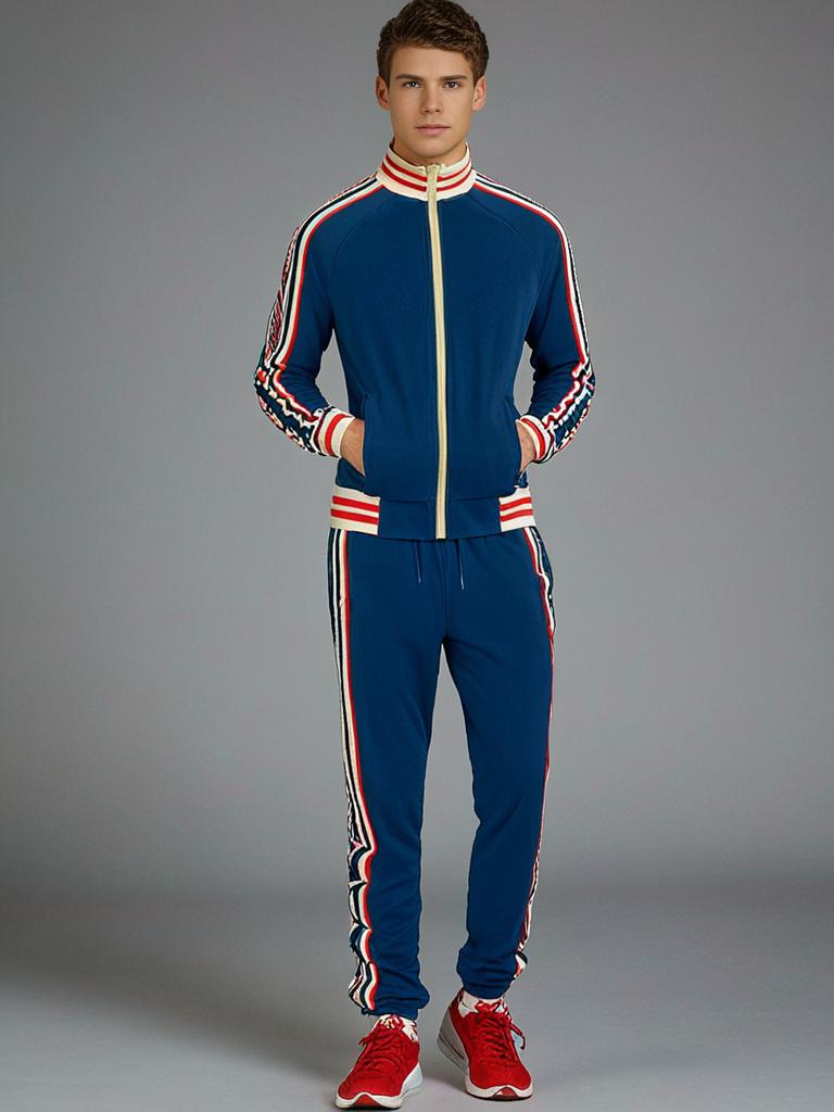 Conjunto de chándal a rayas y pantalón deportivo para hombre