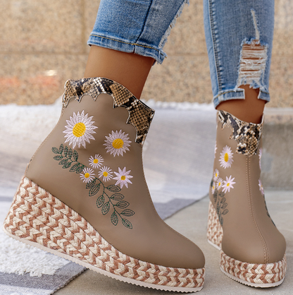 Rolinda Boots | Plataforma Floral Botines